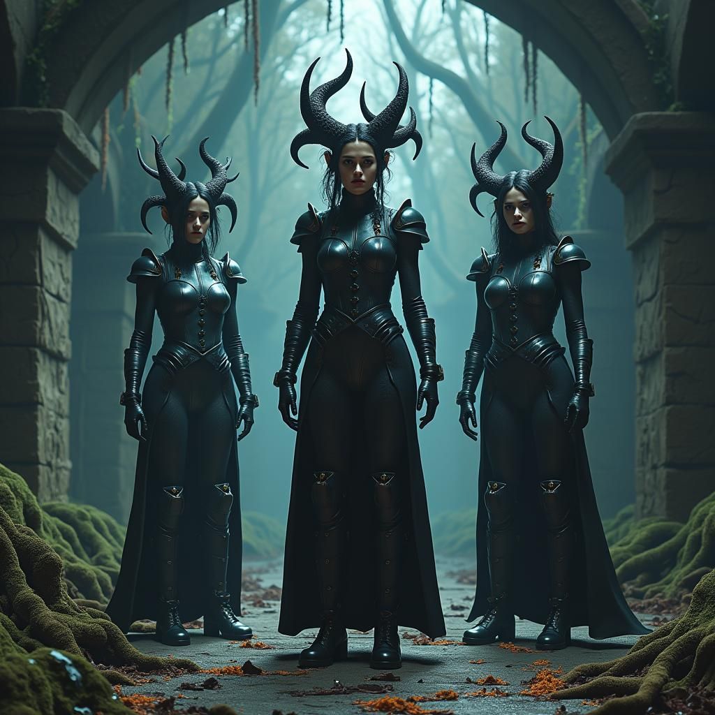 Medusa Guards Face Tizheruk in Fantasy Realm