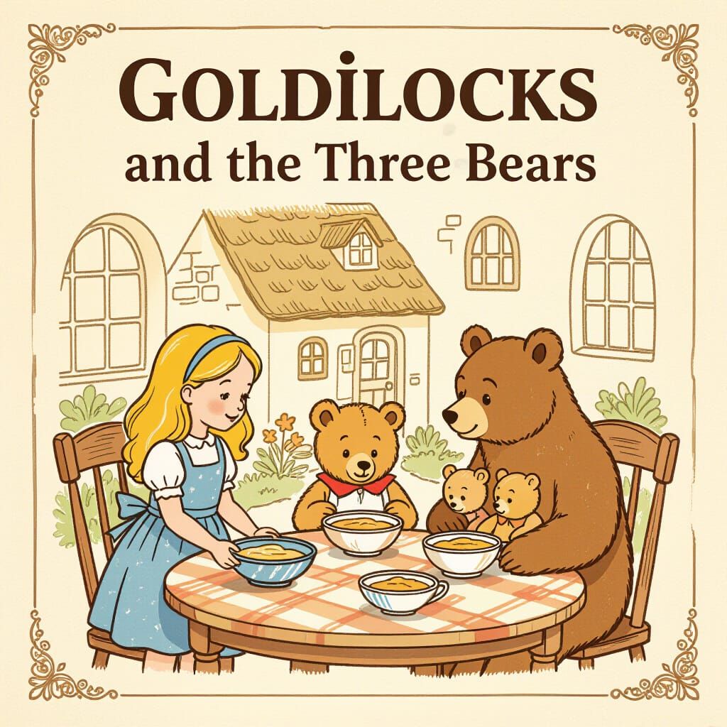 Goldilocks and the Three Bears Storybook Illustration