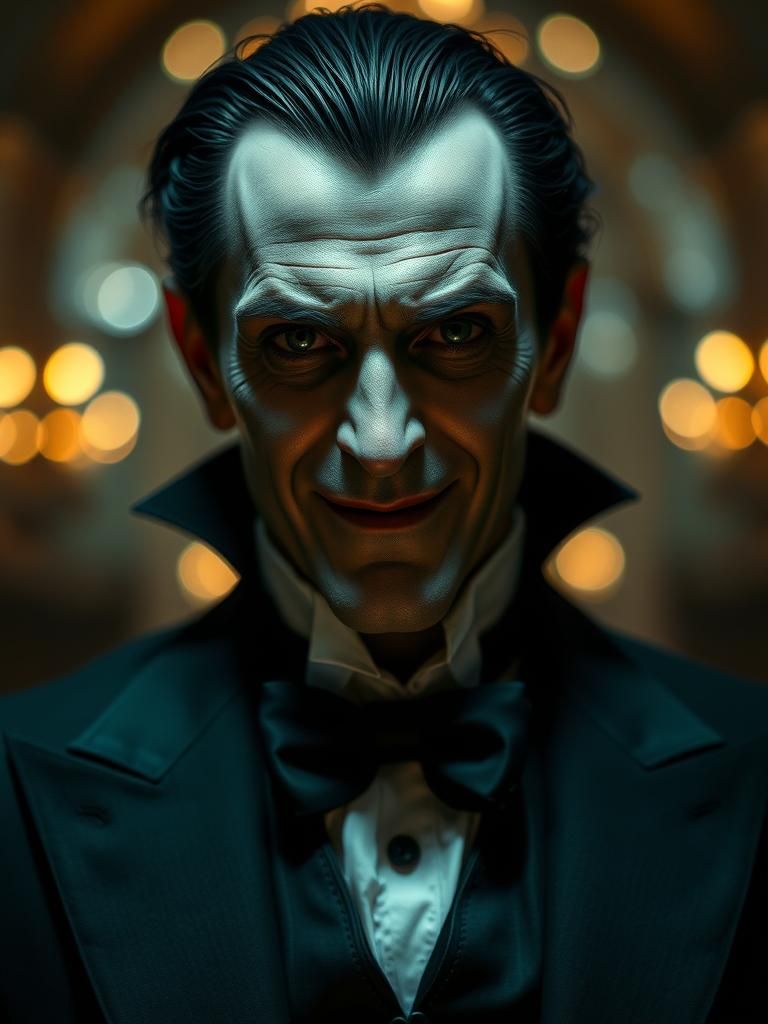 Eerie Count Dracula Illustration in Gothic Style