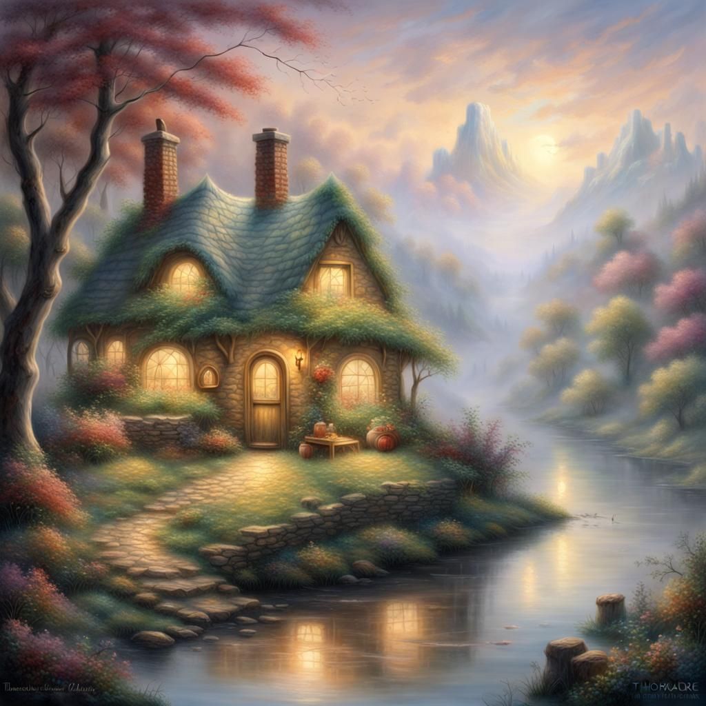Ethereal Pie Hut in Fantasy Landscape