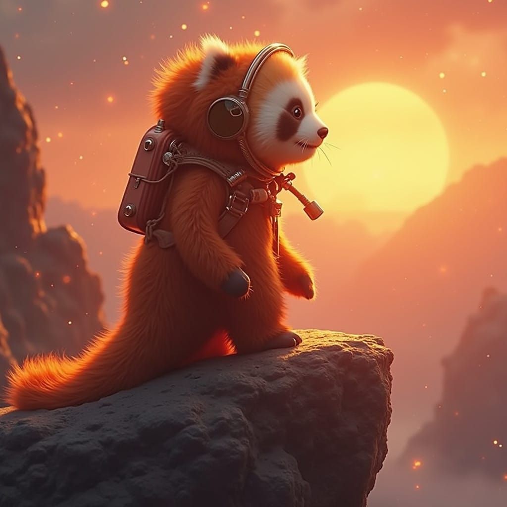 Serene Baby Panda in Space