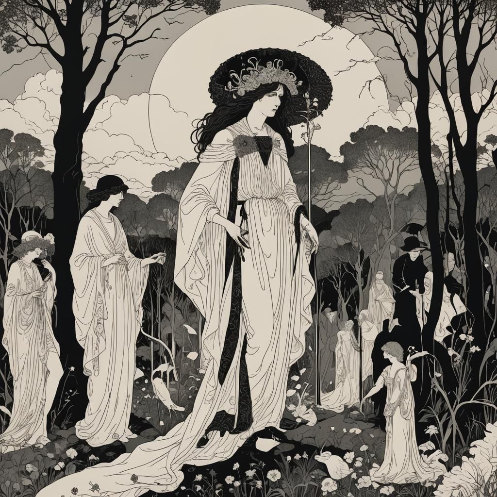 Apocalypse in Aubrey Beardsley Art Style