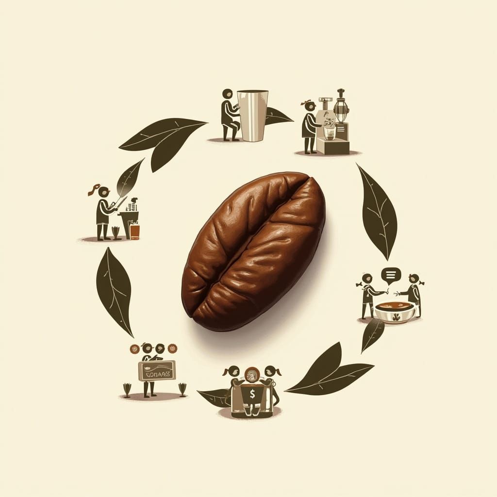 Circular Economy Concept with Coffee Bean Focus