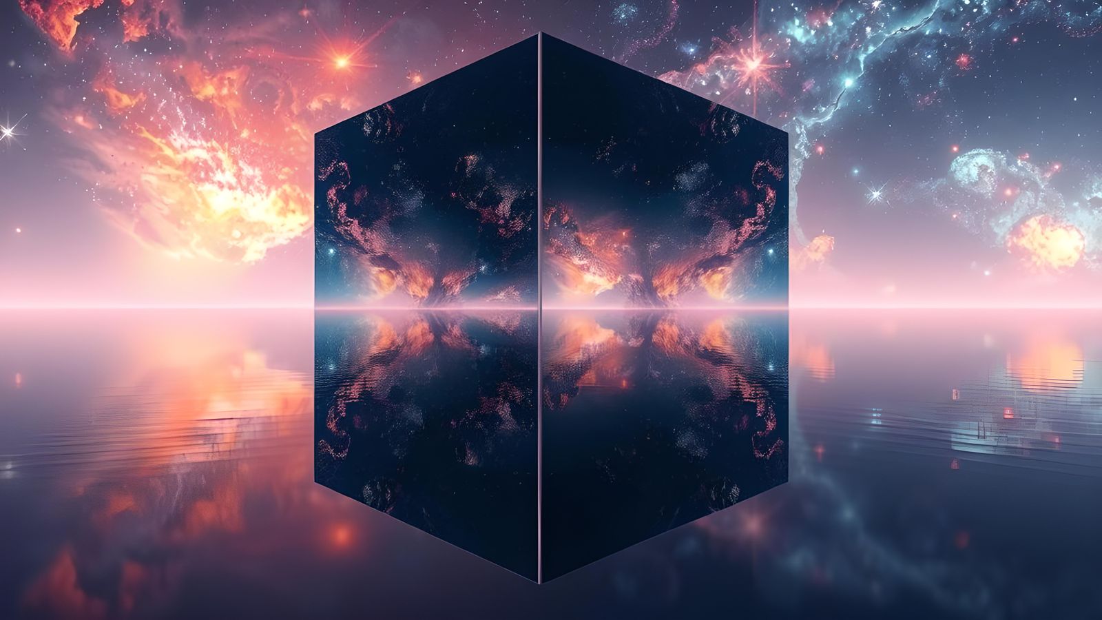 Cosmic Cube in Liminal Space, Mirrored Reflection