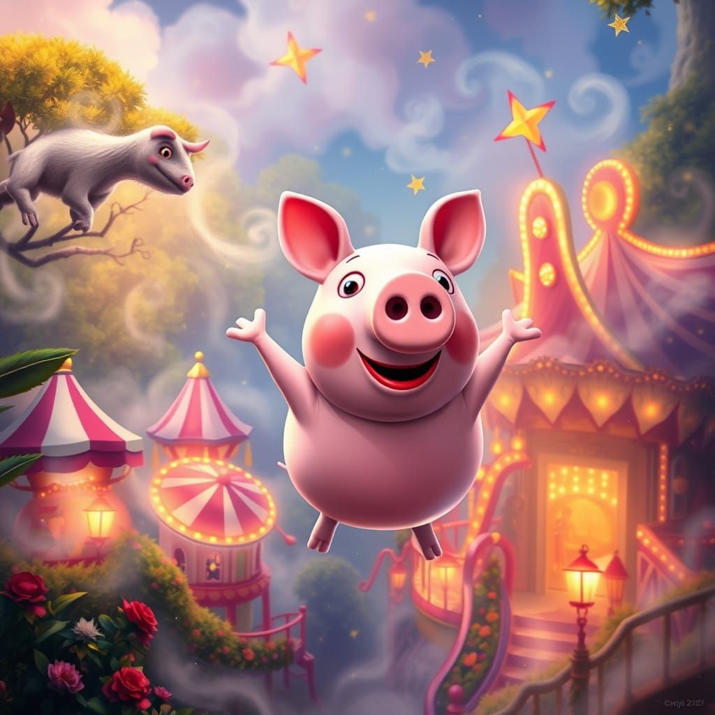 Pepa Pig Soars in Whimsical Amusement Park Wonderland
