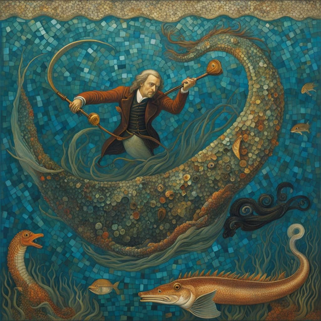 Underwater Vampire Hunts Divers: Mosaic Style