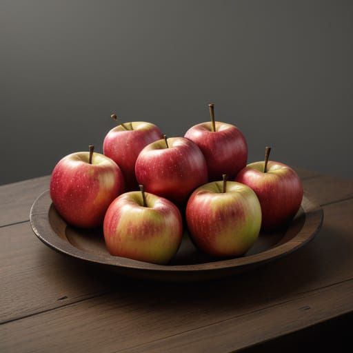 Realistic Still Life of Apples in Oil Painting Style