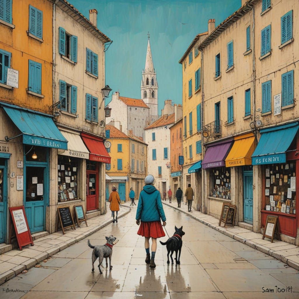 Prize Win in Marseille, Naive Art Style