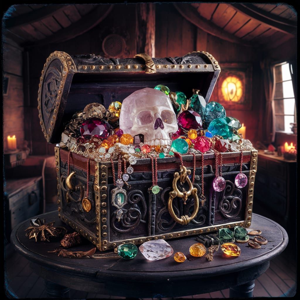 Pirate Treasure Chest with Crystal Skull, 35mm Film