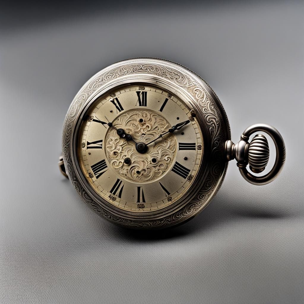 Elegant 19th Century Silver Pocket Watch