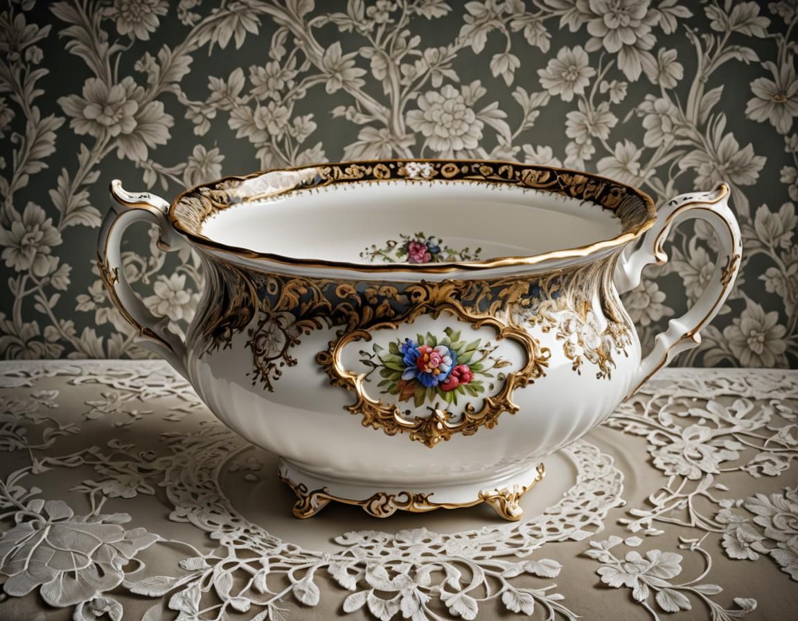 Victorian fine bone china, bed chamber pot