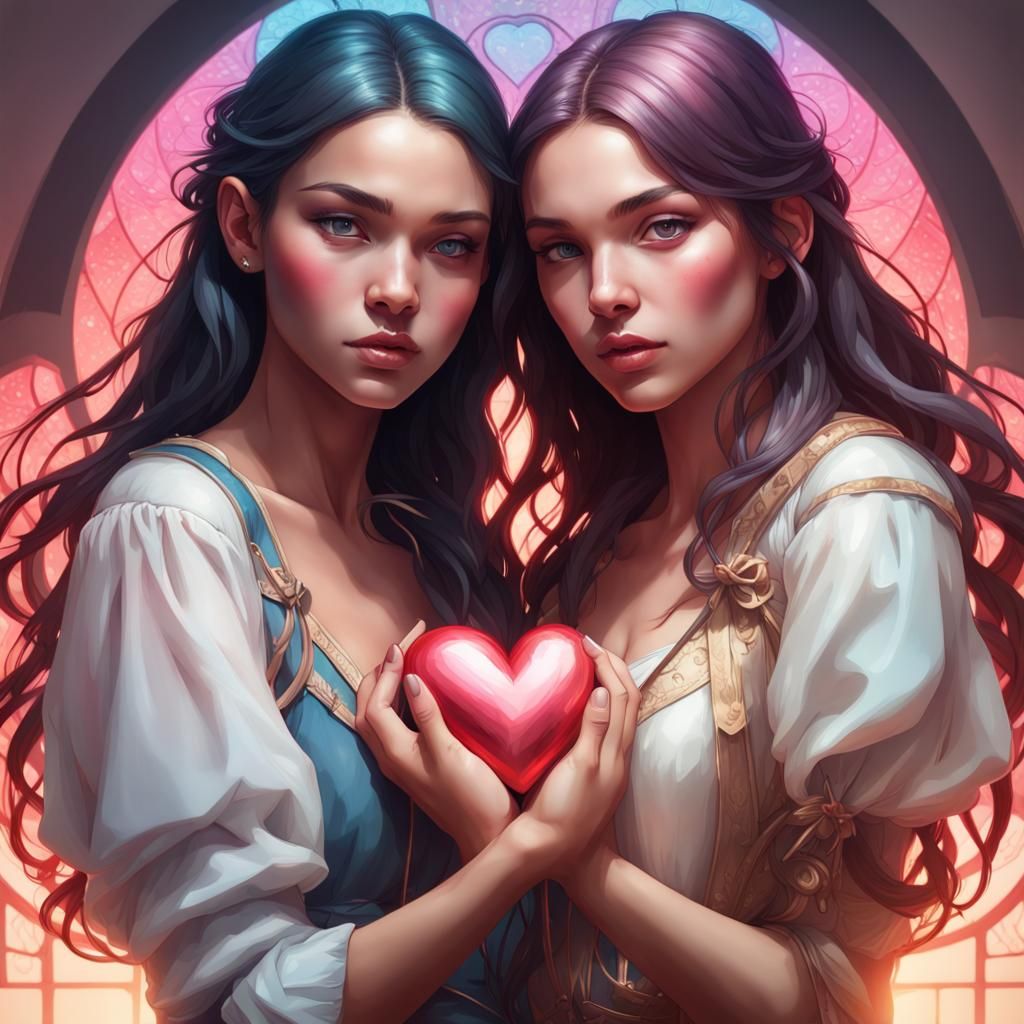 Friends Create Heart: Hyperdetailed Digital Art Portrait