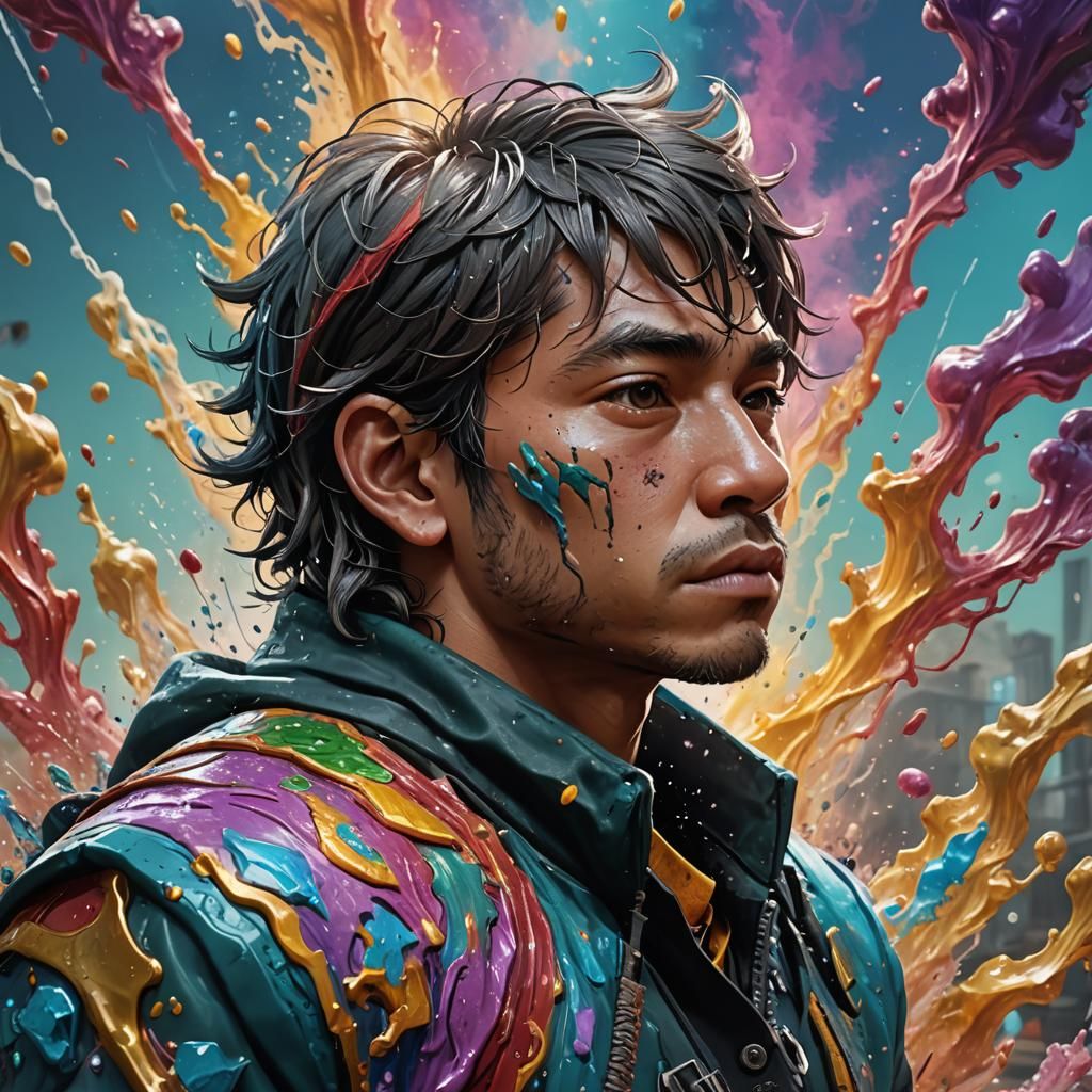 Hyperrealistic Squeef in Splash Art Style