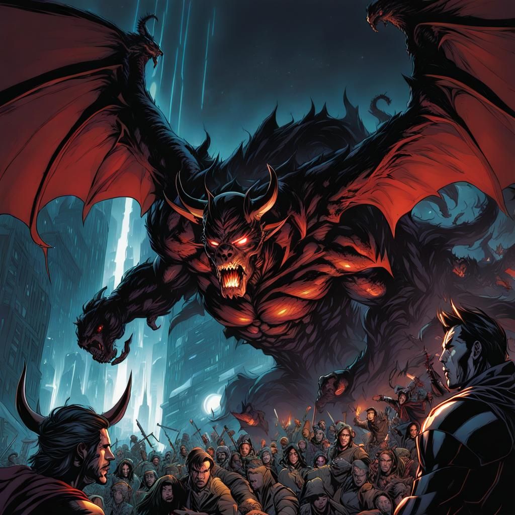 Hero Defends Earth From Demons in Comic Book Style