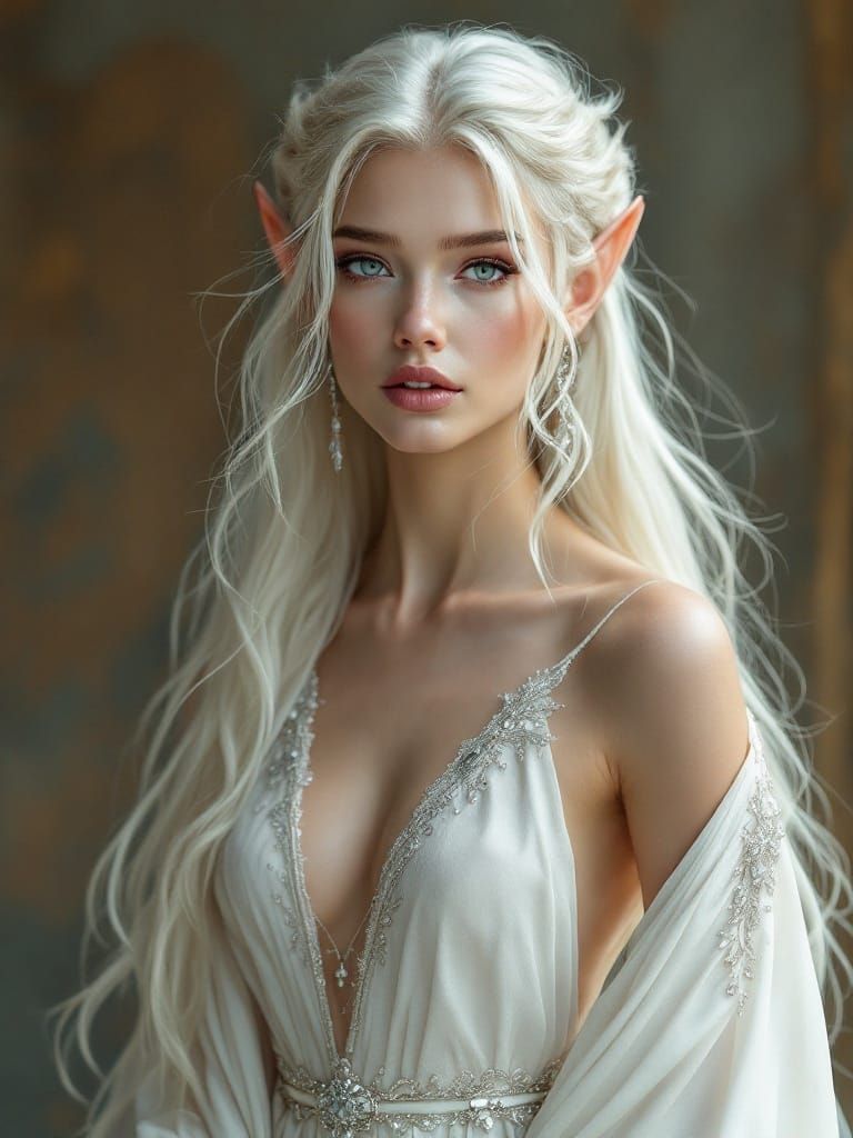 Ethereal Elven Queen in Cinematic Portrait