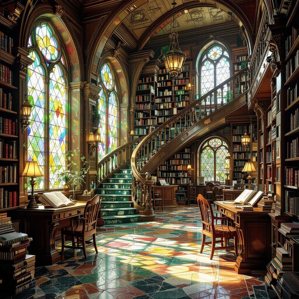 Enchanting Sea Glass Library Interior