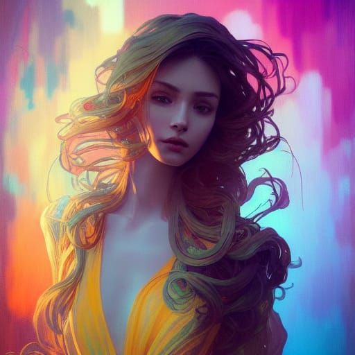 Detailed Floral Portrait in Artgerm Style