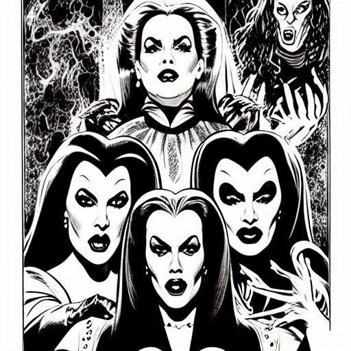 Sanderson Sisters in Jack Kirby Comic Style