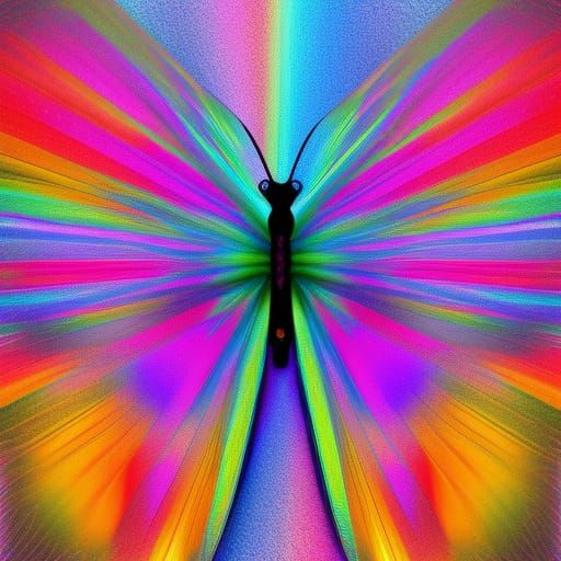 Rainbow Butterfly in Cosmic Astral Illustration