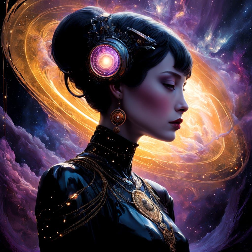 Cosmic Heart of Molten Gold Nebulae