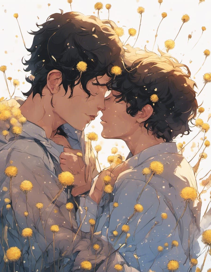 Men Watching Night Sky in Ethereal Art Style