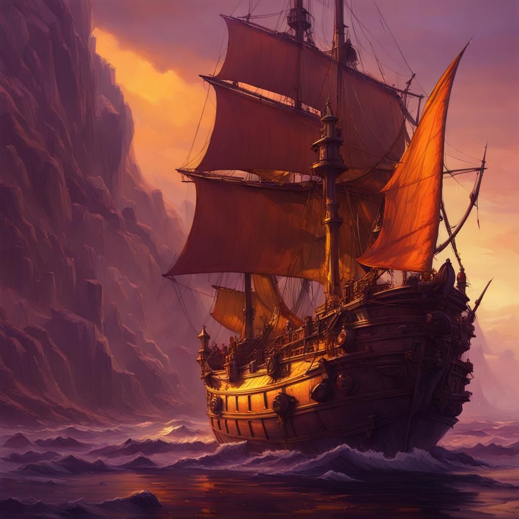 Maroon Brig Masterpiece in Dark Fantasy Style