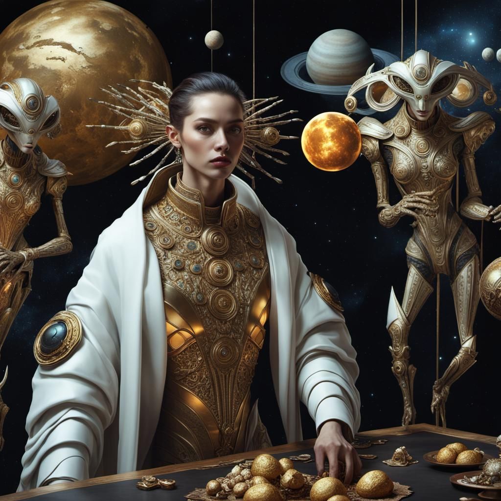 Extraterrestrial Fashion Show in Hyperrealistic Detail