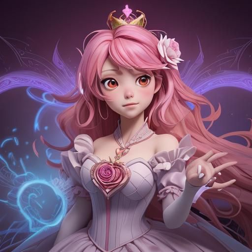 Chibi Queen of Hearts in Wonderland, Digital Art