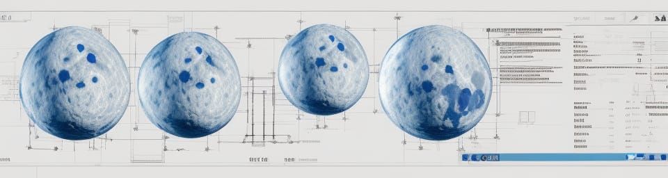 Detailed Schematic Diagram of Earth's Moon