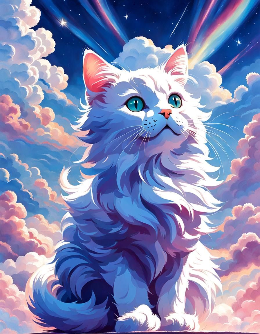 Ethereal Cloud Cat in the Sky