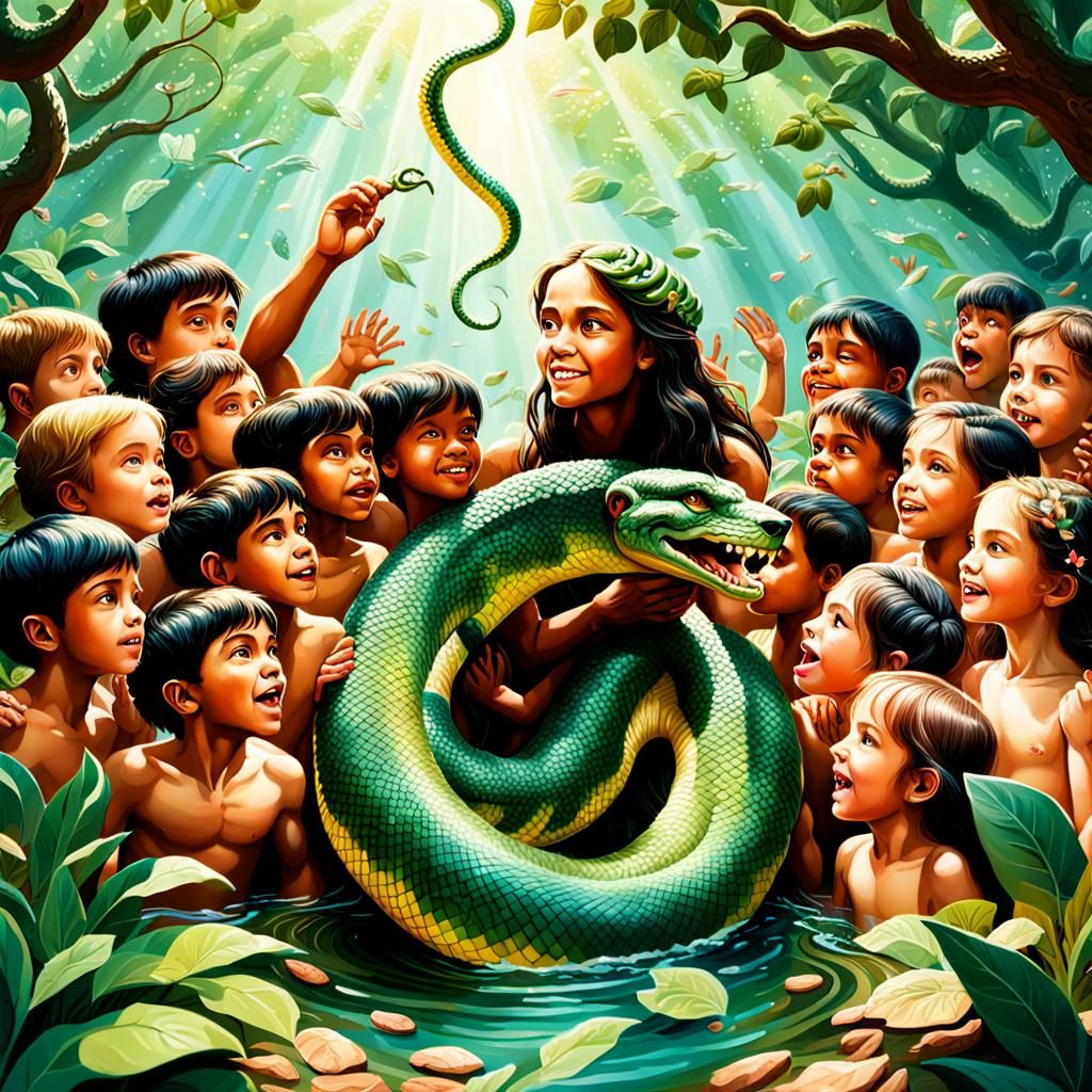 Adam and Eve Pop-Up Book Illustration