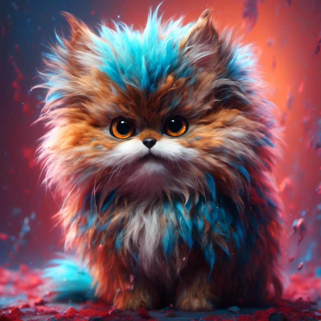 Cute Furry Fantasy Animal in Hyperrealistic Style