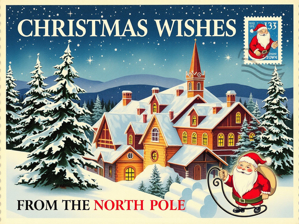 Vintage Christmas Postcard from the North Pole
