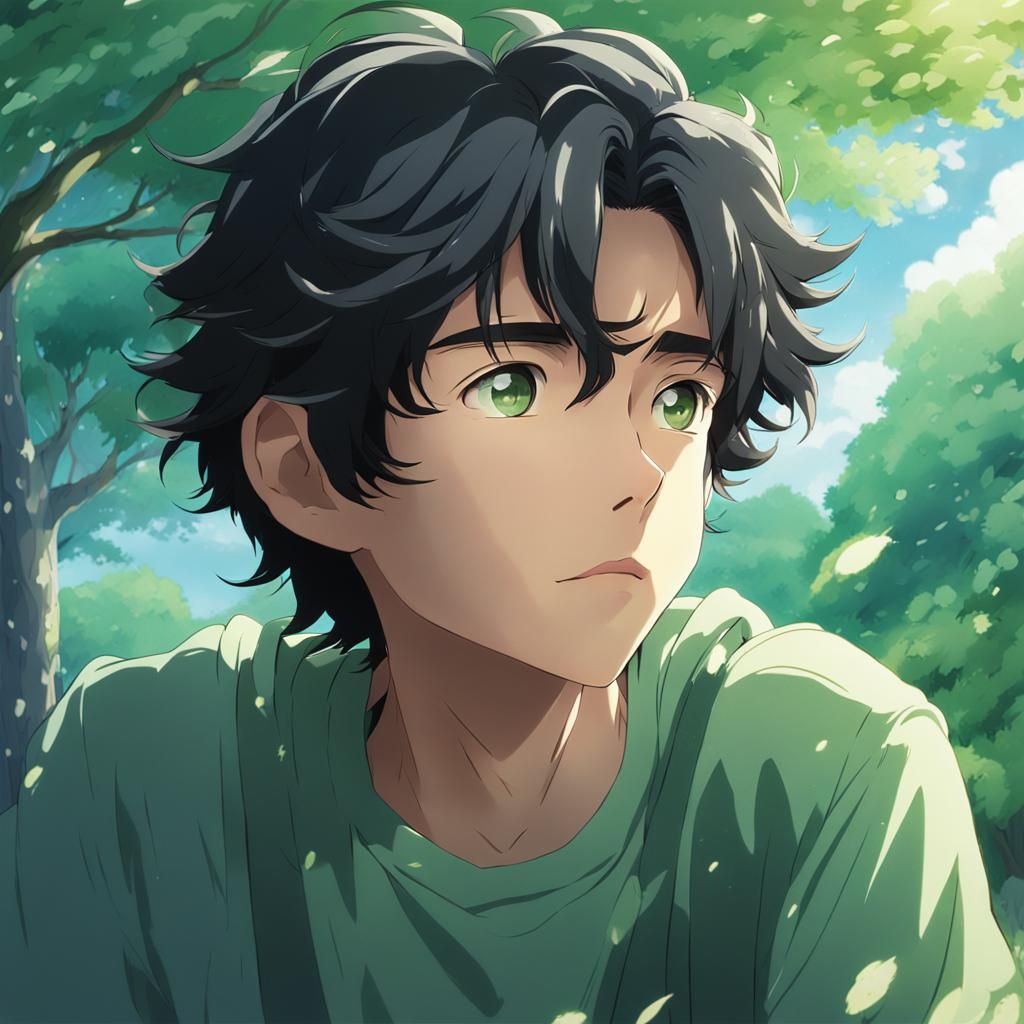 Anime Boy Portrait in Studio Ghibli Style