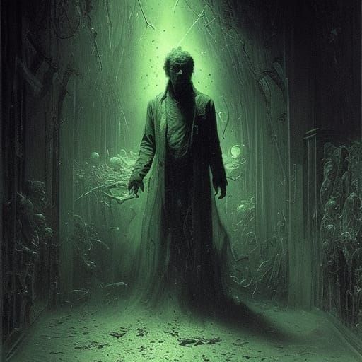 Horror Scene: Man Engulfed in Ooze