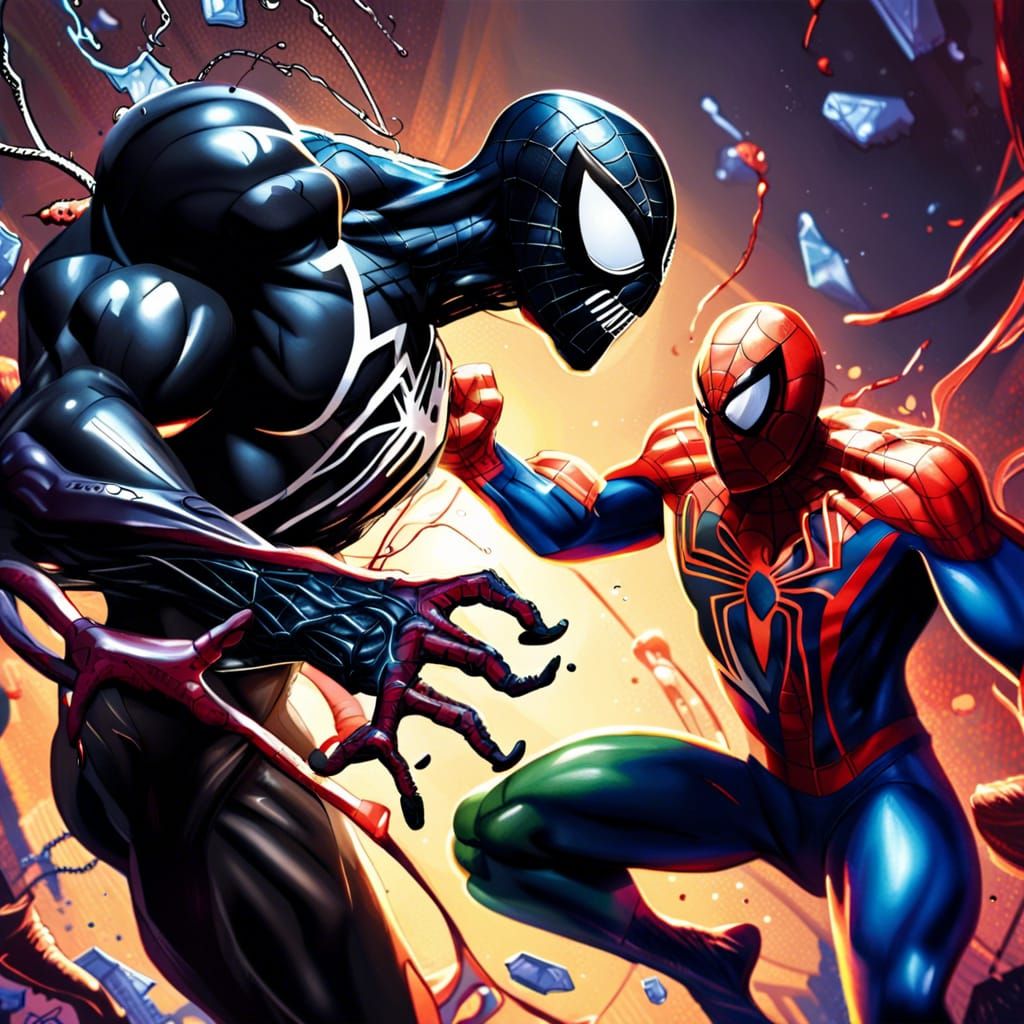 Spider-Man vs. Symbiote: Hyperrealistic Concept Art