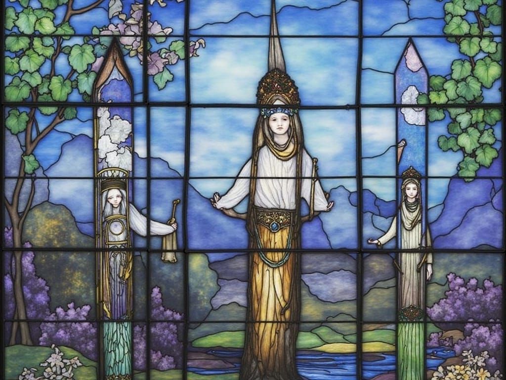 Abstract Glass Sculpture with Light Reflections