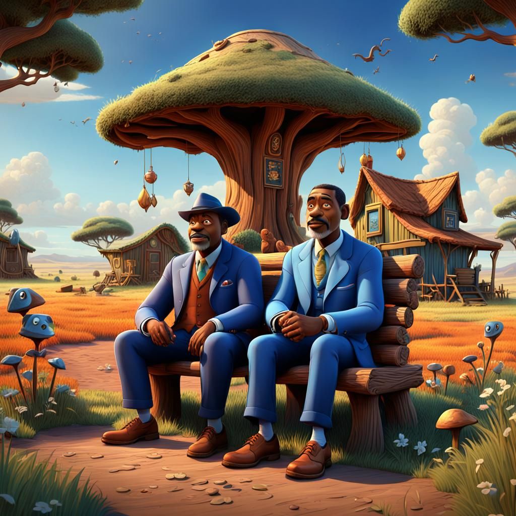 Disney Pixar Style: Mr. Mabuza and Mr. Jomo in Field
