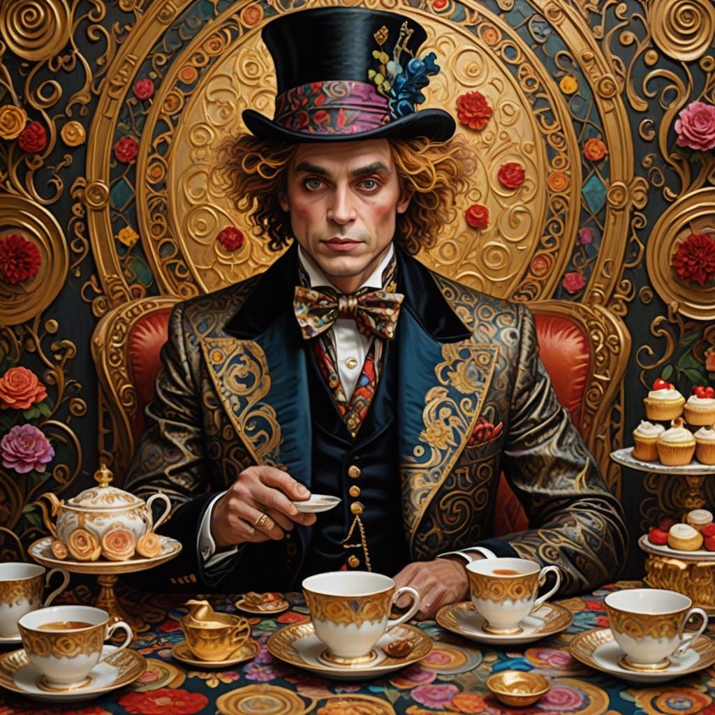 The Mad Hatter in Opulent Golden Era Art