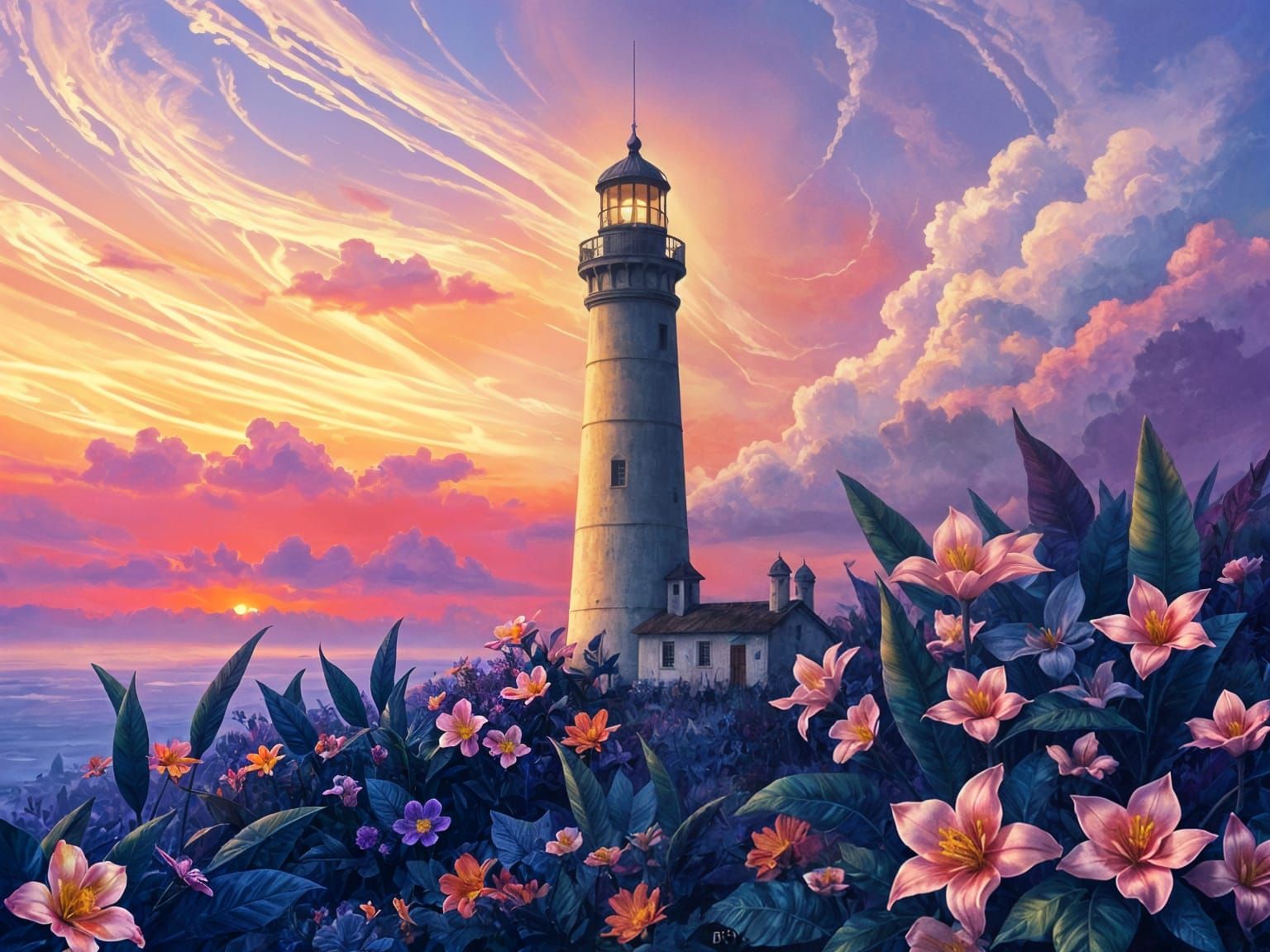 Lighthouse Over the Sea