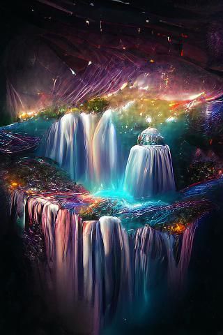 Watercolor Waterfall