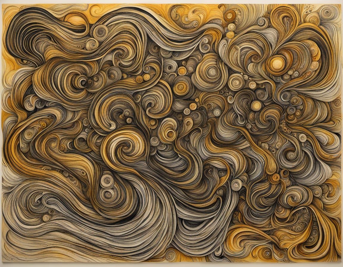 Abstract Surrealism Painting of Corduroy Ochre
