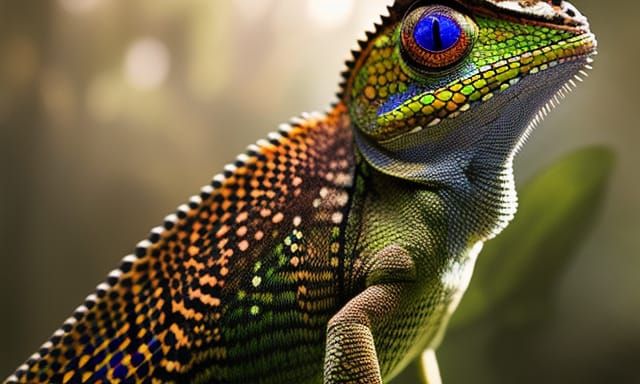 Chameleon Portrait in Ultra Realistic Style