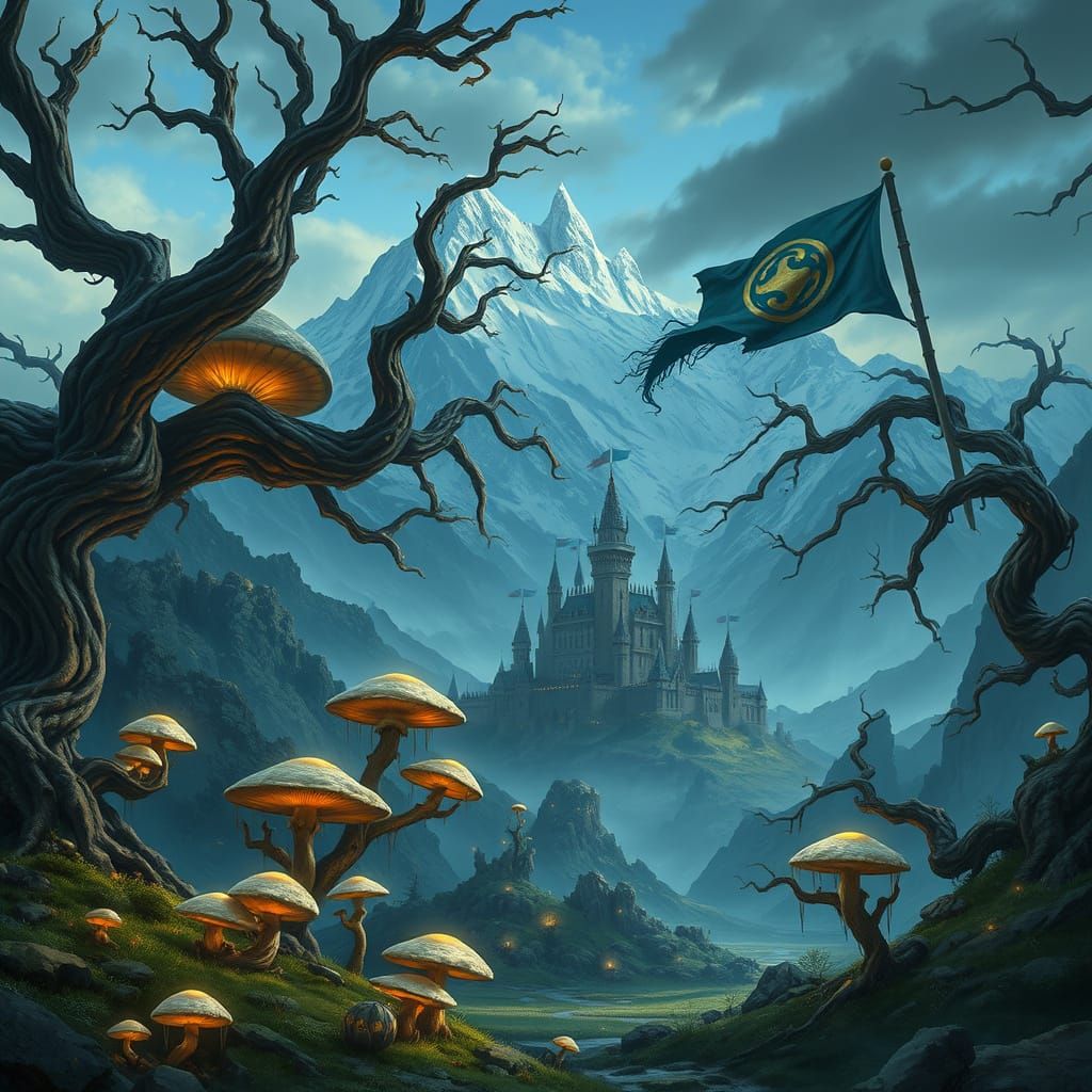 Ethereal Realm of Supercell: Snow-Capped Mountains and Gnarl...