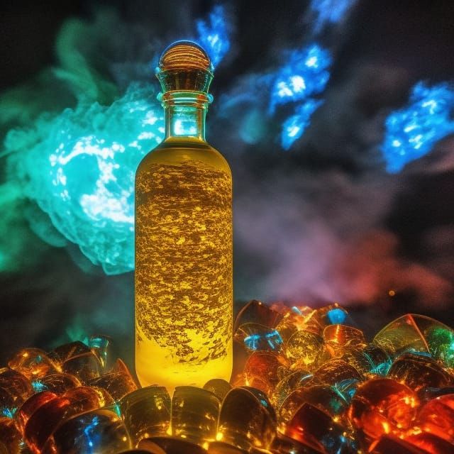 Elemental Forces Dance in Antique Bottles