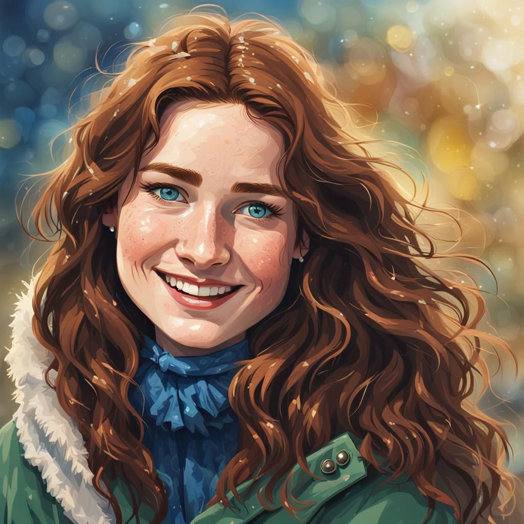 Irish Woman Portrait in Artgerm and Mucha Style