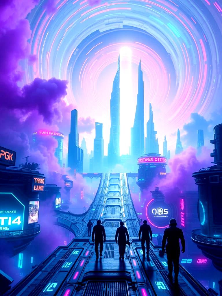 Radiant Cupola in Elysium: A Futuristic, Detailed Fantasy Sc...