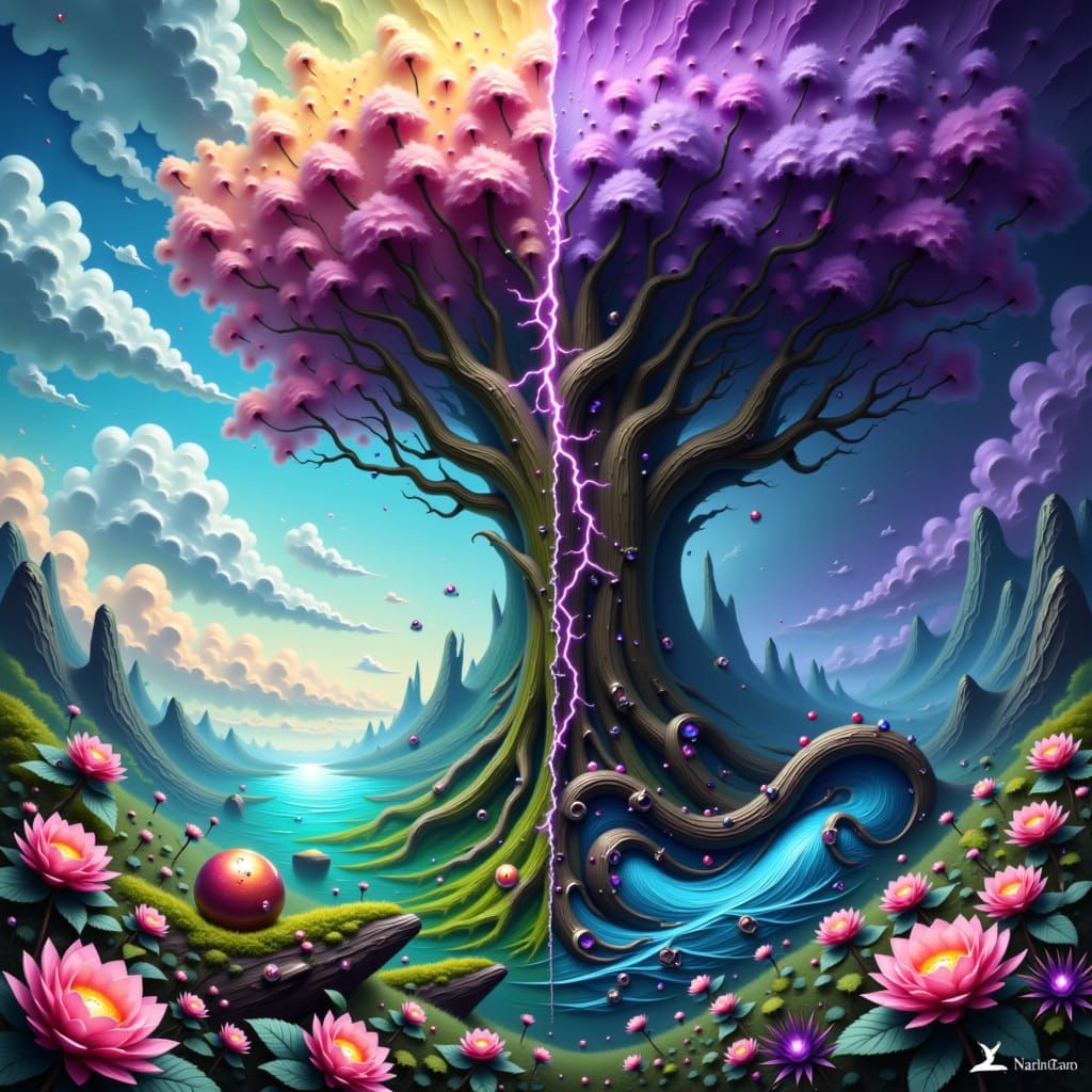 Miyazaki Meets Giger: Lightning Tree and Serpentine Sea