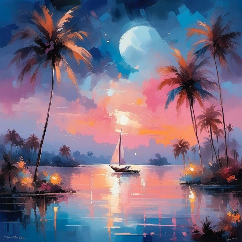 Serene Lake Evening Scene as Splash Art