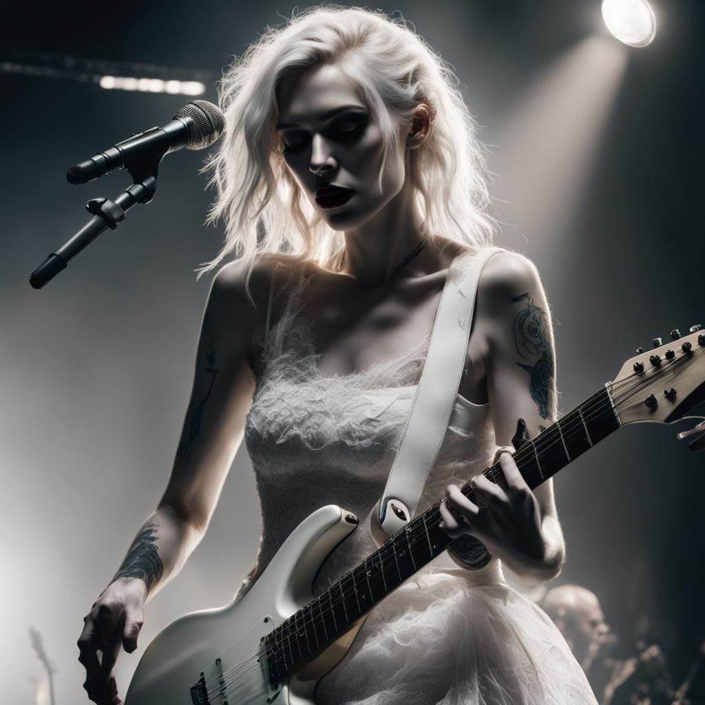 Hyperrealistic Rock Singer in Concert